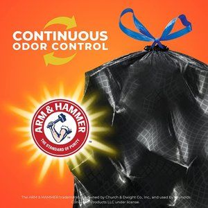 40 Count Ultra Strong Tall Kitchen Trash Bags, Blackout, Clean Burst  13 Gallon